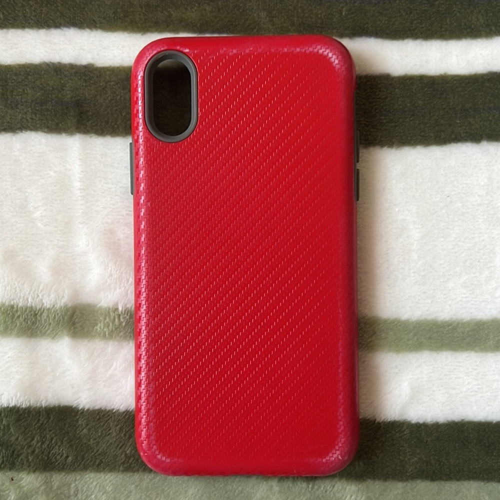 iPhone X Case  Red and Gray